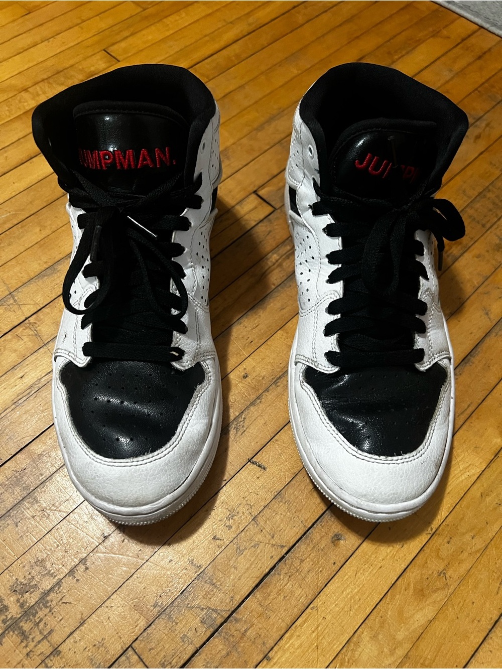 Nike Men’s Black, White & Red High-Top Basketball Sneakers